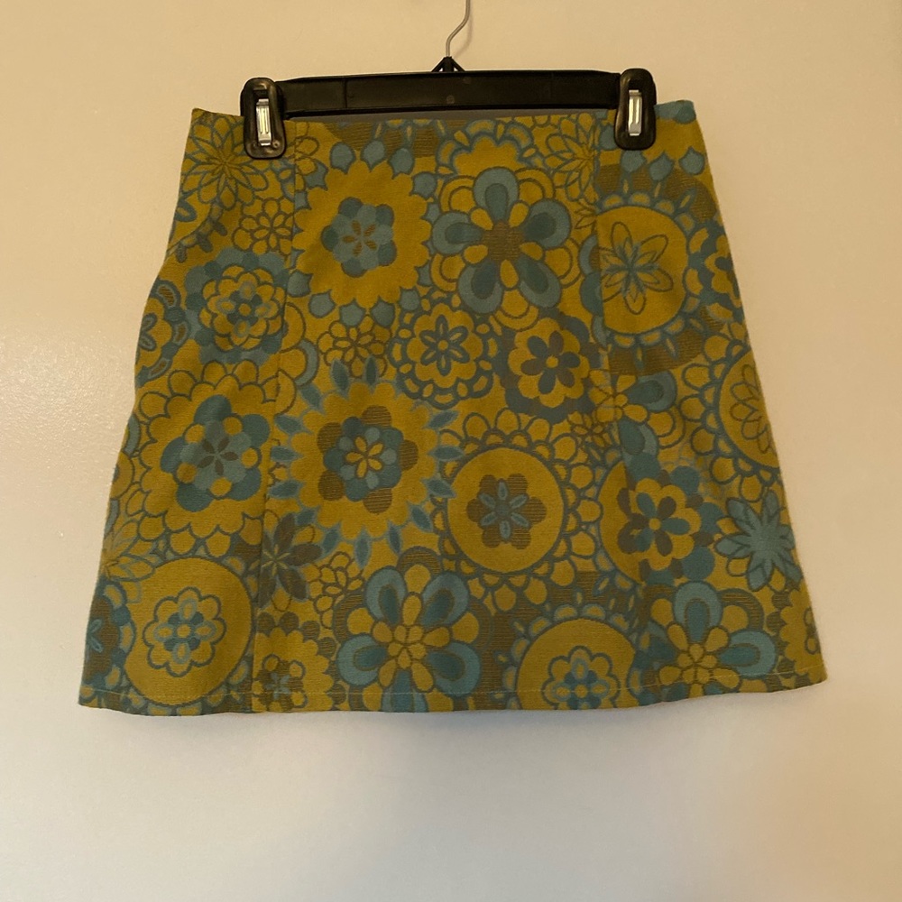 Reformation Yellow and Blue Floral Skirt Size 4